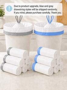 75PCS/15pcs/1pc 4 Gallon Small Drawstring Trash Bags, Disposable Garbage Bags, Trash Can Liners, Back To School Dorm Waste Bags For Bathroom, Kitchen, Bedroom, Office, Apartment, Travel, Small Bins And Daily Home Cleanup - A - View 5