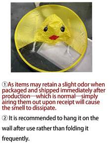 1pc Hands-Free Duck Umbrella Hat - Collapsible, 6-Rib Foldable Raincoat Style Cape Umbrella, Cute Yellow Duck Design, Suitable For Fishing, All-Weather Protection, Fishing Hat Umbrella, Outdoor Foldable Umbrella, Suitable For Fishing - Little Yellow Duck - View 3
