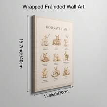 1pc God Says I Am Bible Verse Affirmation Canvas Wall Art Christian Poster Woodland Animal Pictures For Kids Room Nursery Unframed/Framed/ Hanging - Multicolor - View 15