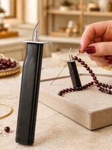 1pc DIY Jewelry Making Tool - Beading & Knotting Device, Suitable For Bracelets And Thread Crafts, Plastic Material - Multicolor - View 1