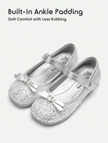 Balabala 2026 Girls Princess Shoes, Shiny Elegant Lightweight Comfortable Casual Summer Shoes - Smoky Silver - View 6