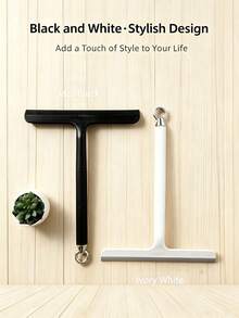 2pcs Glass Surface Cleaner And Silicone Material Scraper With Convenient Handle, Hook For Hanging Storage, Saving Space. Suitable For Bathroom, Shower, Kitchen, Mirror, Tile, Countertop - Multicolor - View 5