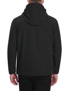 Cavva Men's Hooded Softshell Jacket Fleece Lined Warm Coat 5 Pockets Adjustable Drawstring Hem Cuffs For Hiking Outdoor - Black - View 3