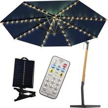 1pc Solar Powered Patio Umbrella Light, 104 LED Umbrella Pole Light With Remote Control, 8 Lighting Modes, LED String Lights, Fairy Lights, Suitable For Camping Tent Garden Party Decoration, Solar Wireless Umbrella Light For Yard Gazebo (Battery Included) - Warm White - View 10