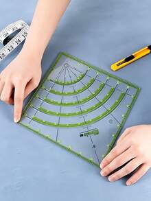 Acrylic Patchwork Ruler, Multi-Function Arc Fan-Shaped Patchwork Round Cutting Ruler, Patchwork Sewing Handmade Tool, Fabric Cutting Ruler Template - Multicolor - View 4