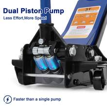 3 Ton Low Profile Hydraulic Floor Jack – Heavy Duty Q235B Steel – Dual Pump Quick Lift – Professional Trolley Jack for Cars, SUVs, Trucks – Ideal for Garage, Workshop & Auto Repair - Blau - Übersicht 3