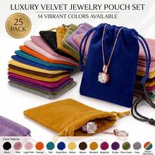 1/5/10pcs Jewelry Storage Bag Set, Drawstring Small Pouches, Suitable For Rings, Necklaces, Bracelets, Wedding Party Favor Bags, Holiday Gift Packaging Supplies - Multicolor - View 2