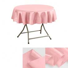 1PC Indoor/Outdoor Round Tablecloth, Warm Atmosphere, Pure White Round Tablecloth, Study Desk Decoration, Living Room Dining Table Arrangement, Suitable For Daily Family Meals, Weekend Breakfast - Multicolor - View 10