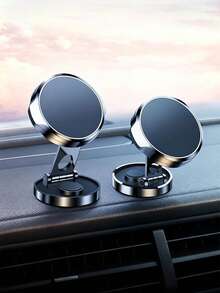 Magnetic Car Phone Holder, Alloy Material, 720° Rotation, Strong Magnetic Suction, Adhesive Base, Suitable For Dashboard, Windshield Or Center Console Installation, Car Dashboard Floating Navigation Phone Holder - Magnetic Bracket - View 2