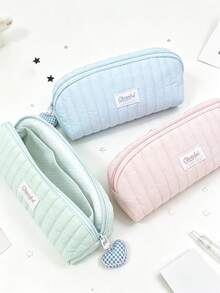 Pink Shell Pencil Case, Can Be Paired With Heart-Shaped Pendant, Fresh And Soft Korean Style, Suitable For Storing Toiletries And Keeping Items Organized, Comes With Multiple Storage Bags, Can Store School Supplies, Perfect For Back To School Season - A - View 7