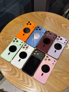 Magnetic Shockproof Phone Case Compatible With IPhone, Large Opening Full Camera Lens Protection, Matte Wavy Pattern Anti-Fingerprint Protective Cover, Compatible With Wireless Charger, Designed For Women, Suitable For IPhone 18/Ultra/17/16/15/14/13/12 Series - Black - View 9