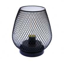 Metal Mesh LED Night Light 17x15cm, Warm Glow Decorative Table Lamp For Bedroom, Portable USB Rechargeable Ambient Light, Durable Metal Cage Design For Home Decor - 1 Pc - View 1