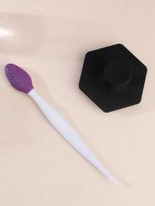 2 Sets Black Hexagonal Face Wash Brush + Double-Sided Nose Cleansing Silicone Brush Set - Multicolor - View 5