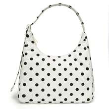 Nylon Women's Shoulder Bag, Black & White Plaid Cross-Pattern Solid Color Polka Dot Handheld Bucket Bag, Large Capacity Commuter Tote Shopping Bag - Multicolor - View 14