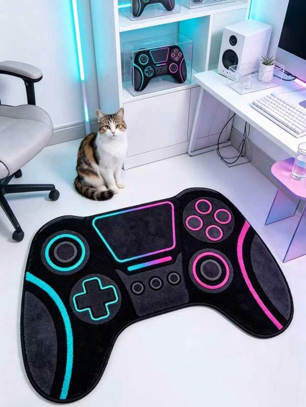 1pc Color Block Game Controller Decorative Rug, Decorative Rug, Bedroom Decor, Small Rug, Rug, Home Decor, Living Room Rug, Living Room Small Rug, Bedroom Rug, Living Room Home Decor, Outdoor Rug, Washable Rug, Graduation Gift
