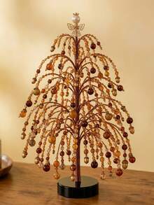 2 Set DIY Beaded Tree Craft Kit, Halloween Pumpkin, Ghost And Purple Bead Theme Handmade Ornament Making Supplies For Tabletop Decor, Home Display, Craft Projects, Seasonal Party Decoration, Creative Gifts And Holiday Room Decor - DIY Handmade Beading - View 8