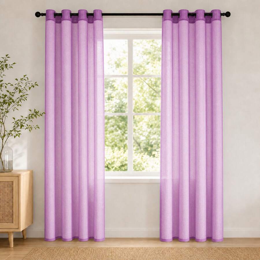 POLIGONO Curtains - Lilac Purple - View 1