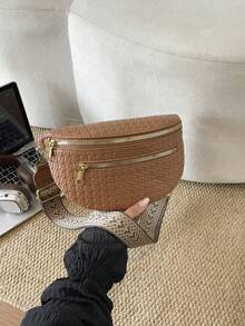 New Wide Strap Waist Bag Fashion Commute Chic One Shoulder Women's Bag Crossbody Bag Versatile Ins Chest Bag - Brown - View 5