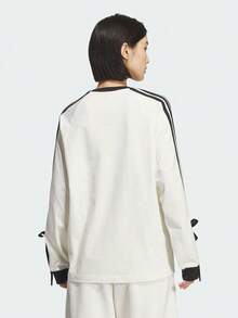 Adidas Women's DANCE LS TEE2 Long Sleeve Knit Collarless T-Shirt TKG3859 - White - View 4