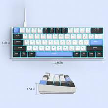 MageGee Star61 Mini Gaming Mechanical Keyboard, 60% Layout 61 Keys, Blue LED Backlight, Wired NKRO Multi-Device Gaming Keyboard, Optional Red/Blue/Brown Switches, Suitable For Laptop PC Gamers - Black and white blue (Brown Switch) - View 7