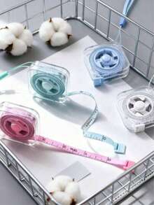 4/1pc Retractable Soft Tape Measure, Used For Body Measurement, Sewing Soft Ruler, Suitable For Fabric Cutting, Waist, Chest, Craft, Weight Loss Measurement, Double-Sided Centimeter/Inch Scale, With Lanyard And Button, With Press Lock - A - View 13