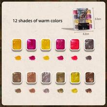 2pcs Pearl Shimmer Metallic Solid Watercolor Paint Set, Portable Glitter Watercolor Pigment For Artist Drawing & DIY Handcraft - Sets - View 10