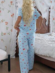 Milan-Patterned Pajama Set – Designed For Those Seeking A Blend Of Elegance And Comfort, This Pajama Set... - White - View 4