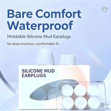 6pcs Moldable Silicone Ear Protectors, Adjustable Fit To Contour, Portable Practical Accessories For Water Play, Commuting, Dorm, Unisex - D-Pink - View 5