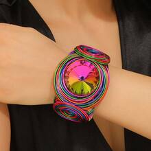 European American African Exaggerated Niche High-End Vintage Colorful Artificial Crystal Green Bracelet - Colorful - View 1
