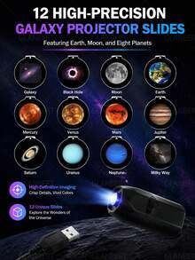 GLANBERT Ultra HD Car Projector Starry Night Light Projector, USB Starry Light, With 360° Gooseneck And Dimmable Function, Suitable For Bedroom Ceiling Decoration - Creative Projection Lamp - View 3