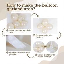 111pcs Pearlescent White Balloon Arch Kit, Featuring Pearlescent White Latex Balloons In Various Sizes (18, 12, 10, And 5 Inches); Perfect For Birthday Parties, Baby Showers, Proposals, Engagements, Weddings, Anniversaries, And More. - View 4