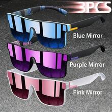 3PCS Fashion Vintage Square Sports Glasses Flat Frame Street For Unisex Eyewear For Choice For Outdoor Vacation And Daily Clothing Matching - 3PCSF766 - View 18
