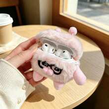 2026 New Plush Earphone Case Funny Glasses Monster TPU Soft Shell Protective Cover Compatible With Apple 1/2/3/4/Pro 2/3 - Pink - View 4