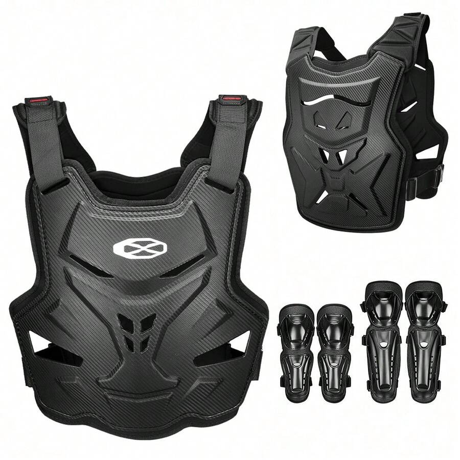 1 pieza Chaleco de protección para pecho y espalda de motocicleta, rodilleras y coderas de motocicleta, equipo de protección para montar, accesorios de motocicleta, artículos esenciales para montar para mujeres, hombres, regalos para motociclistas