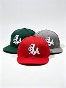1pc Vintage LA Letter Embroidered Flat Brim Baseball Cap, Hip-Hop Street Style Adjustable Sun Hat, Unisex, Suitable For Daily Outdoor Sports - Multiple Styles - View 3