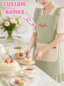 Customizable Kitchen Apron - Personalized Design, Photo Or Text - Woven Polyester Cooking Apron, Washable, Warm, Custom, Unique, Personalized, Ideal Gift For Boyfriend, Girlfriend, Family, Friends, Suitable For Sofa, Bed, Car, Tea Room, Bedroom, Living Room, Bathroom, Dining Room And Other Places. - Multicolor - View 3