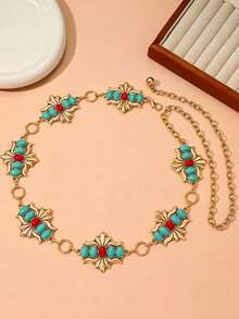 1pc Bohemian Vintage Waist Chain, Premium Exquisite Waist Chain, Women's Waist Chain, Women's Accessory - Gold - View 4