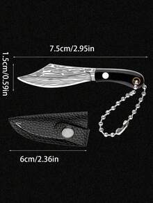 Mini Pocket Knife Keychain, Exquisite Wood Grain Texture Comfortable Wooden Handle, Portable Compact Daily Tool, Fashionable Hiking Bag Pendant, Durable Eye-Catching Charm - Multicolor - View 7
