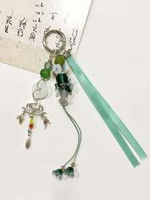 Chinese Style Tassel Keychain, Fresh Color Palette, Oriental Anime Retro Tassel Key Chain, Suitable For Backpack Charm, Daily Bag Decoration, Holiday Party Gift, Back To School Gift, Women's Keychain, Car Keychain, Keychain Making Material, Men's Keychain, Backpack Charm Keychain, Keychain, Keychain Pendant, Keychain Coin Purse, Bulk Keychain, Keychain Set, Keychain Accessories - Multicolor - View 11