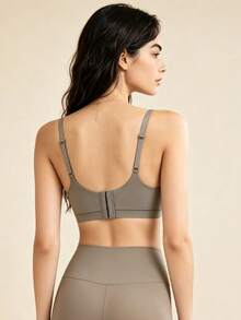 Lilivine Women's Seamless Padded Bra For Small Bust - Brown - View 2