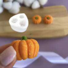 Mini 3-Cavity 3D Pumpkin Silicone Mold, Halloween Atmosphere Candle Pumpkin Soap Clay Handmade Gift Making Mold, Plaster Epoxy Resin Casting Mold, Home Decor - 3-hole Mini Pumpkin Mold - View 3
