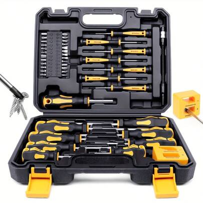 115/46/32-Piece Socket Wrench Set With Star Drive, Automotive Repair And Maintenance Combo Kit With Ratchet And Screwdriver