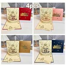 2026 New 3D Birthday Card, Perfect Gift For Friends. 3D Colorful Birthday Greeting Card With Cake Candle Design, Minimalist Birthday Card. Creative High-End Folding Sensory Birthday Party Gift - View 15