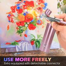 AWHOZR Airbrush Kit With Compressor, Handheld Airbrush With 0.3mm Nozzle, Rechargeable Portable Airbrush, Suitable For Painting, Nail Art, Model Coloring - Pink - View 3