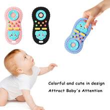 1pc Baby Silicone Remote Control Teether, Cartoon Elephant Shaped Soothing Toy, Teething Toy For Babies, Helps Prevent Finger Sucking, Relieves Teething Itch, Flexible Finger Toy, Portable, Birthday Gift - Multicolor - View 5