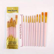 10pcs Multi-Function Nylon Bristle Art Paint Brush Set, Watercolor, Gouache, Liner Brushes - Sets - View 10
