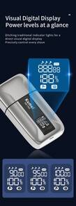 Kemei KM-T402 男士專業電動刮鬍刀,金屬合金機身高品質剃鬚刀,順滑貼面刮鬍,USB充電無線往復式刮鬍刀,附數位顯示螢幕、UV殺菌、防水乾/濕雙刀頭鬍鬚修剪器,適合商務禮品,送給男性的禮物 - 銀色 - 查看 8
