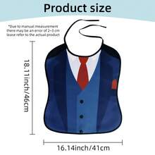 1pc Adult Bib, Comfortable And Practical, Reusable, Suit Pattern, Brings Happiness And Warmth To Your Dining Table, Unisex, Suitable For All Seasons, Perfect For Nursing Homes, Hospitals, Restaurants, Home Dining And More, Ideal Gift For Christmas And Thanksgiving - Multicolor - View 3