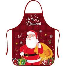 Christmas Kitchen Chef Cooking Apron, A Cute Santa Baking Apron, A Christmas Party Gift, Suitable For Cooking, Barbecue Activities And Christmas Party Decorations. - Multicolor - View 14