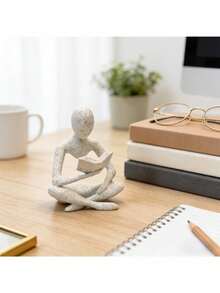 1 buah Patung Figur Membaca Putih, Figur Orang Membaca Abstrak Minimalis, Patung Dekorasi Duduk Membaca Artistik, Desain Serbaguna Bertekstur, Cocok untuk Suasana Meja Kembali ke Sekolah, Aksen Dekorasi Rumah Natal, Suasana Ruang Belajar Halloween untuk Promosi Video Pendek - Beraneka warna - View 5